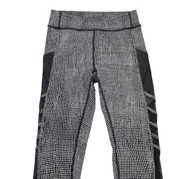 LULULEMON Wild And Free Tight Sz 6 Fall Net White Black - Picture 6 of 10